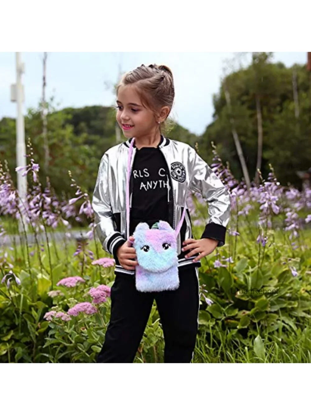 Girls Plush Unicorn Crossbody Mini Purse Wallet with Adjustable Strap